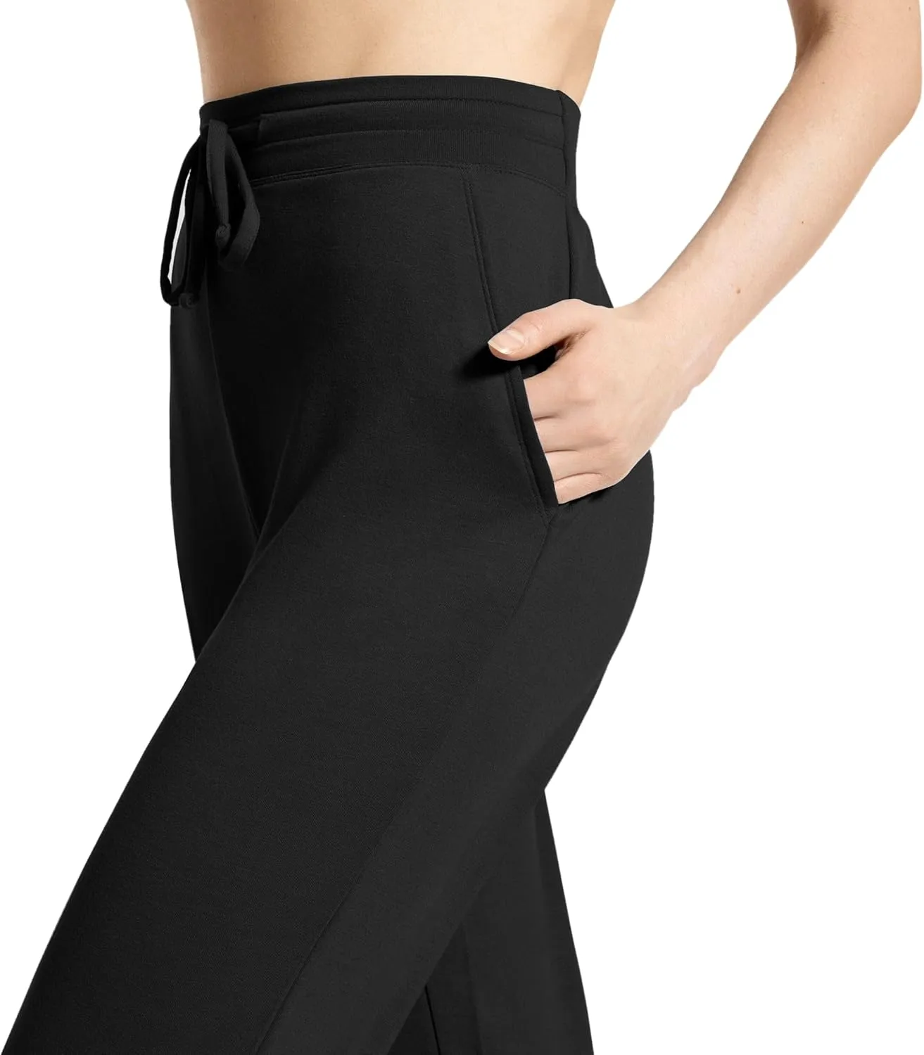 HUE Women's Super Soft Hi-Rise French Terry Jogger Pants with Pockets