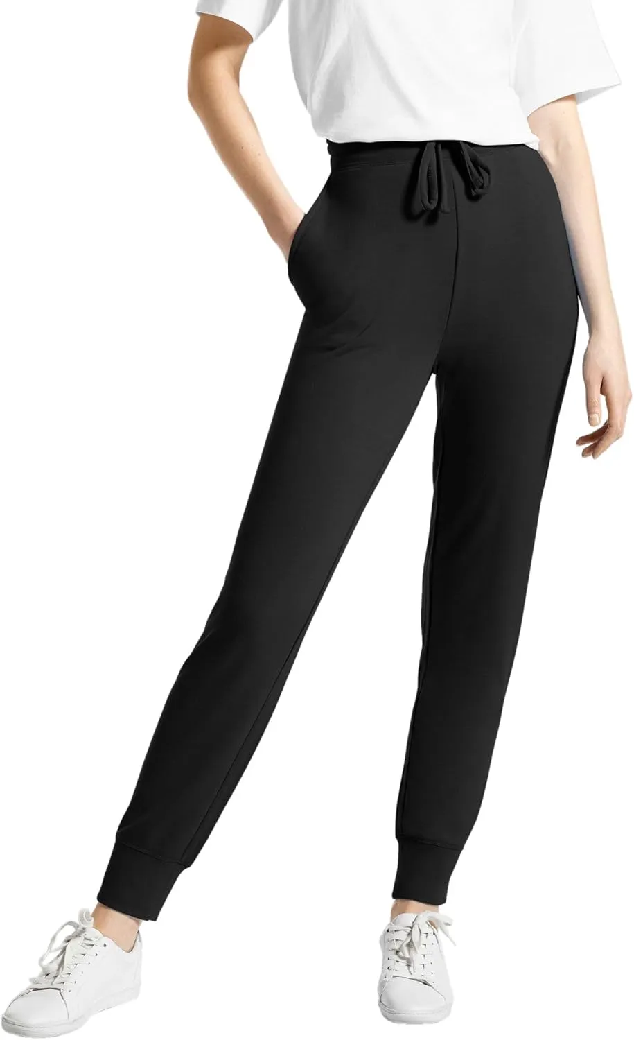 HUE Women's Super Soft Hi-Rise French Terry Jogger Pants with Pockets