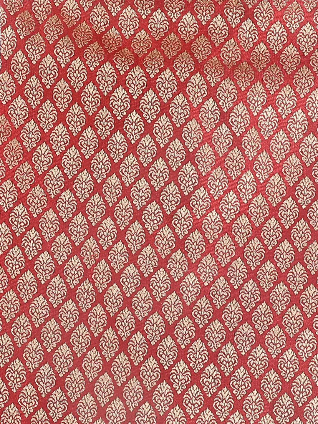 Jashvi Boys Gold-Toned & Maroon Woven Design Nehru Jackets