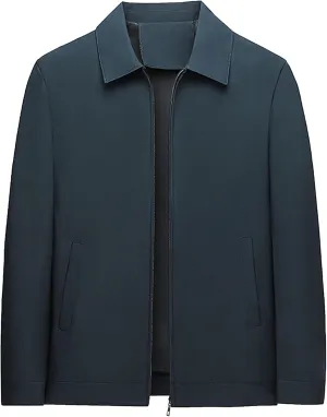 JEsilunmaMY Men's Business Casual Bomber Jacket Zip Up Lapel Lightweight Windbreaker Warm Winter Working Padded Coats