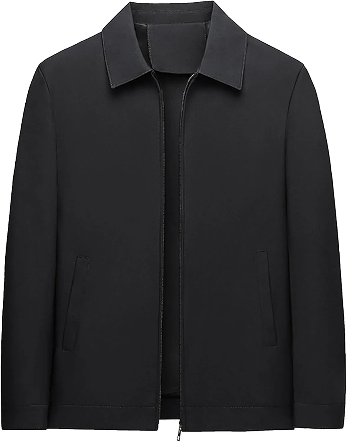 JEsilunmaMY Men's Business Casual Bomber Jacket Zip Up Lapel Lightweight Windbreaker Warm Winter Working Padded Coats