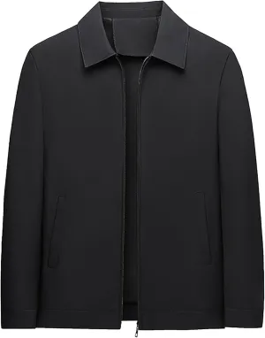 JEsilunmaMY Men's Business Casual Bomber Jacket Zip Up Lapel Lightweight Windbreaker Warm Winter Working Padded Coats