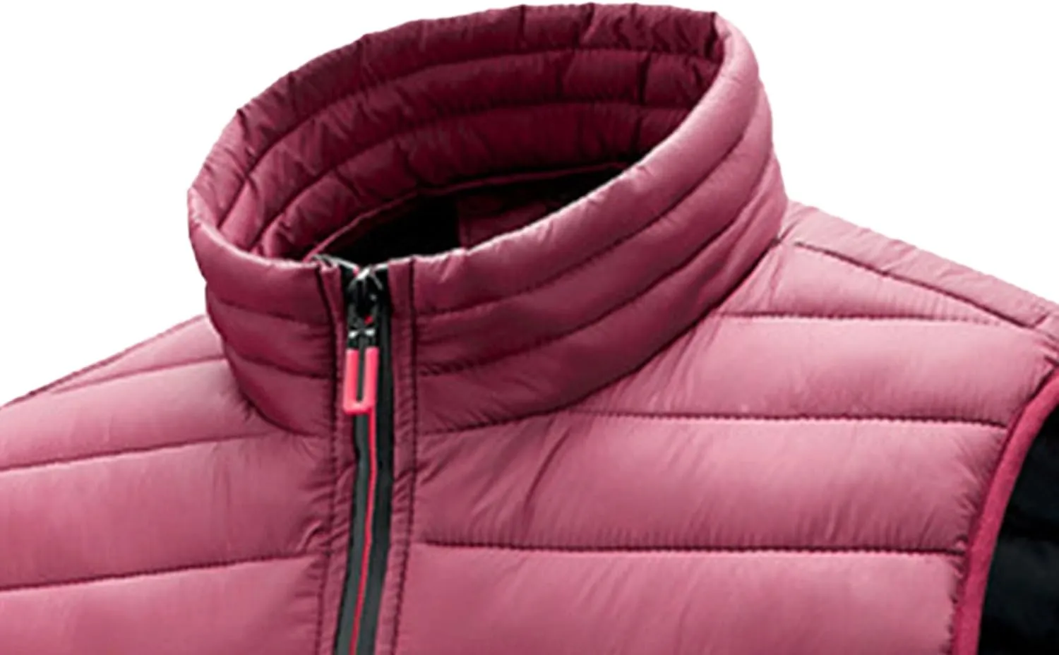 JEsilunmaMY Men's Casual Padded Vest Coats Sleeveless Stand Collar Zip Cotton Vest Jacket Lightweight Packable Puffer Vest