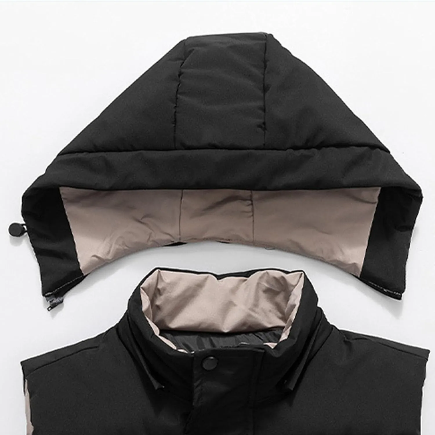 JEsilunmaMY Men's Thicken Hooded Padded Vest Sleeveless Warm Winter Cotton Vest Jacket Lightweight Quilted Puffer Vest Coats