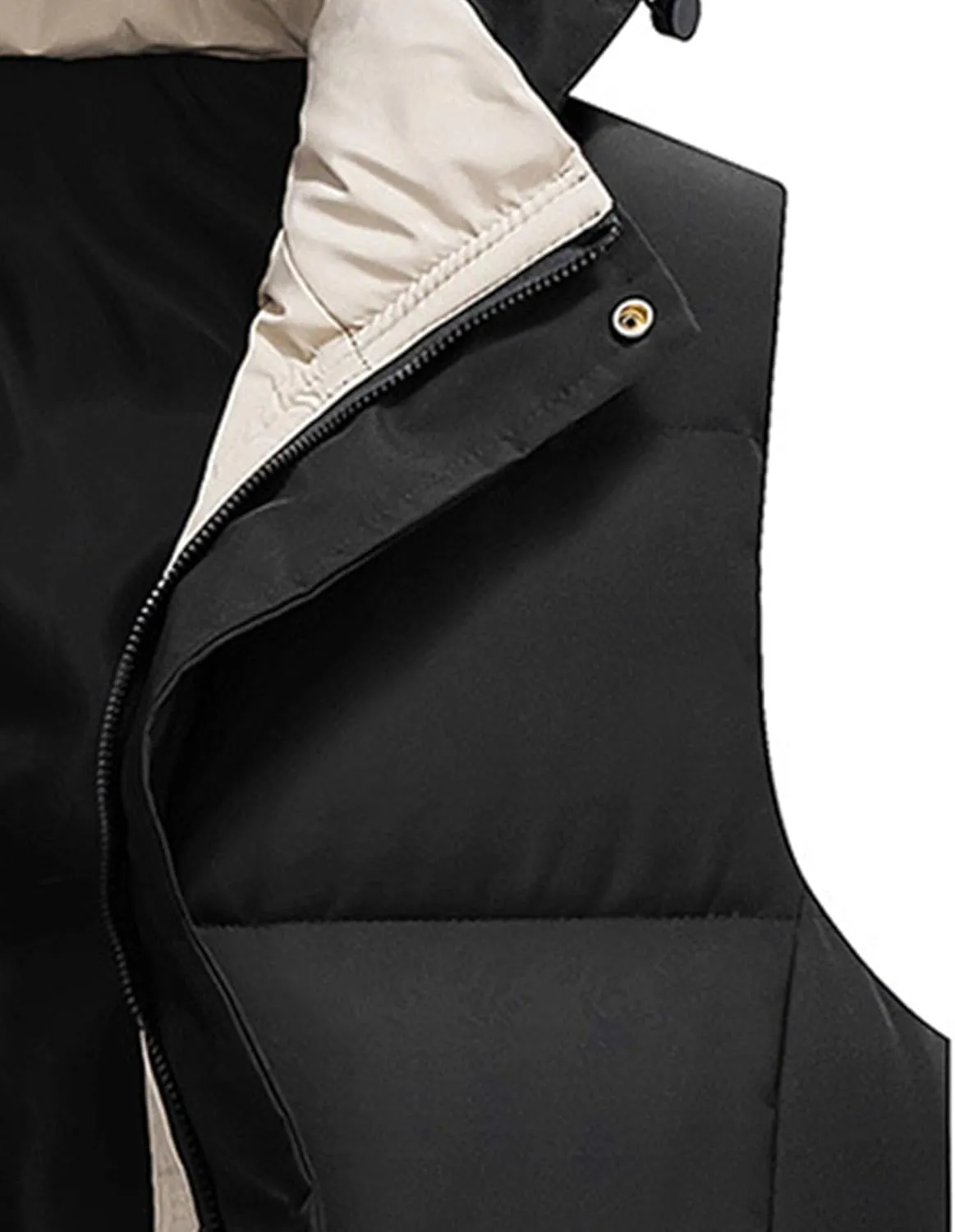 JEsilunmaMY Men's Thicken Hooded Padded Vest Sleeveless Warm Winter Cotton Vest Jacket Lightweight Quilted Puffer Vest Coats