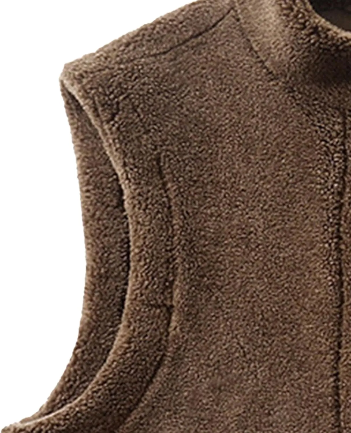 JEsilunmaMY Men's Thicken Warm Winter Sherpa Vests Sleeveless Stand Collar Fleece Cotton Vest Casual Warm Padded Vest Coats