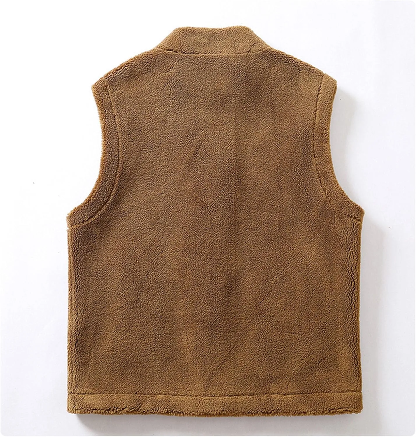 JEsilunmaMY Men's Thicken Warm Winter Sherpa Vests Sleeveless Stand Collar Fleece Cotton Vest Casual Warm Padded Vest Coats