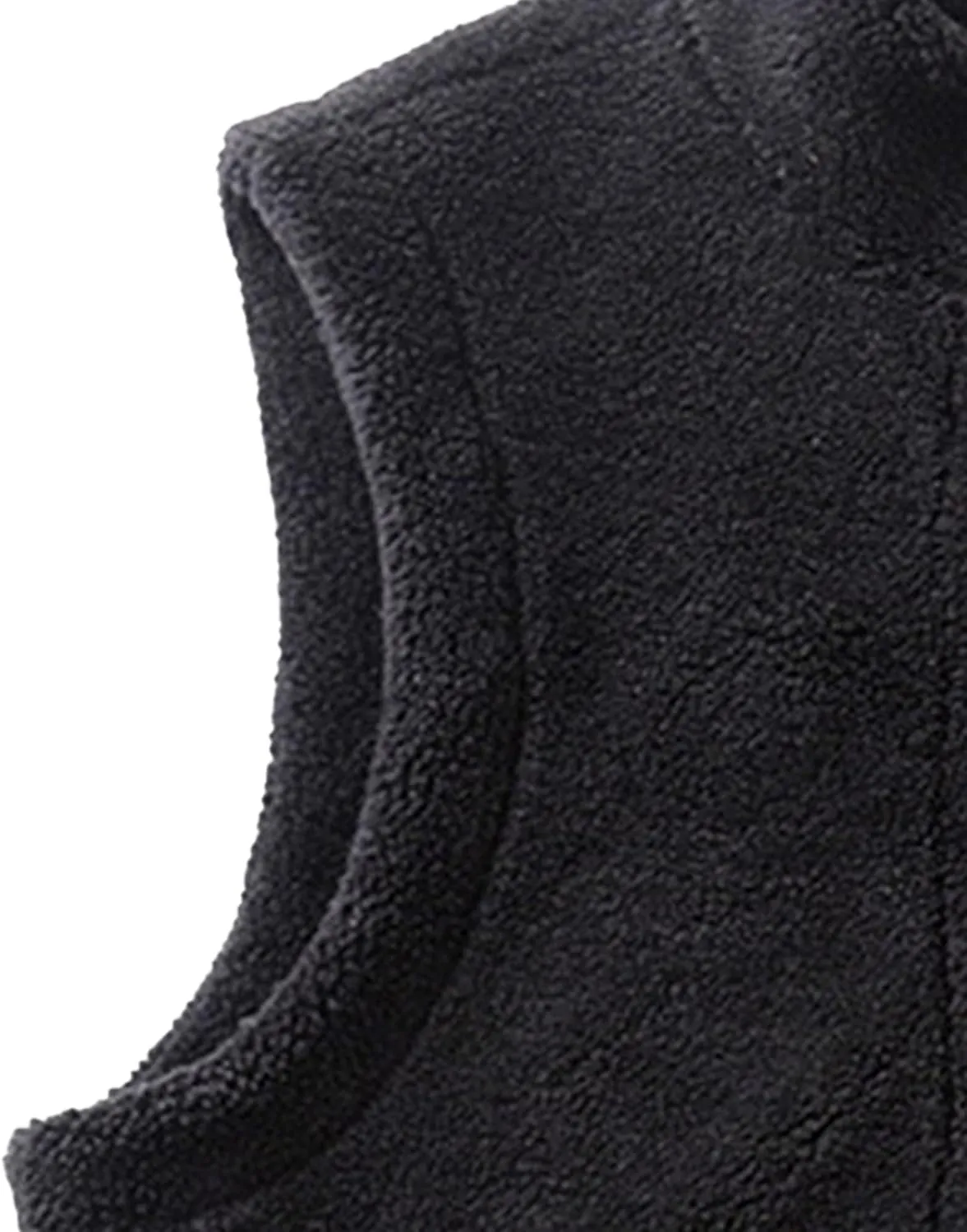 JEsilunmaMY Men's Thicken Warm Winter Sherpa Vests Sleeveless Stand Collar Fleece Cotton Vest Casual Warm Padded Vest Coats