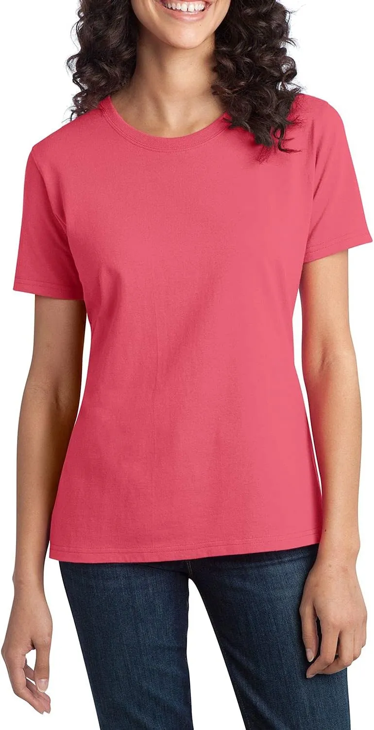 JustBlanks Womens Perfect Durable Short Sleeves T-Shirts 100% Cotton Ring Spun Tee