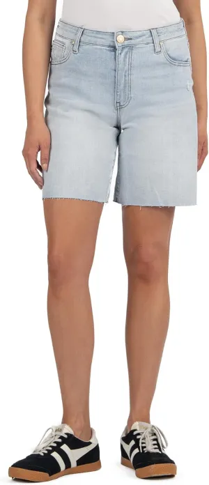 KUT from the Kloth Hailey High Rise Bermuda Raw Hem Ladies Denim Shorts