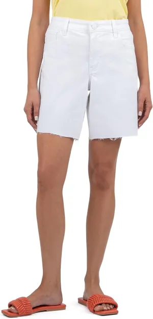 KUT from the Kloth Hailey High Rise Bermuda Raw Hem Ladies Denim Shorts