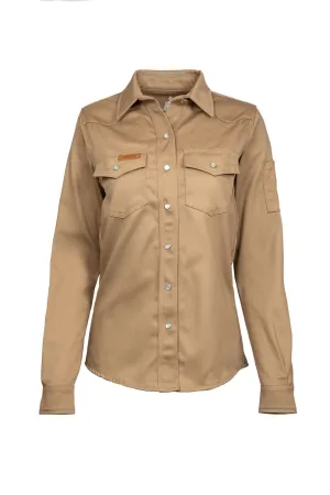 Ladies FR Welding Shirts | 9oz. 100% Cotton | Khaki
