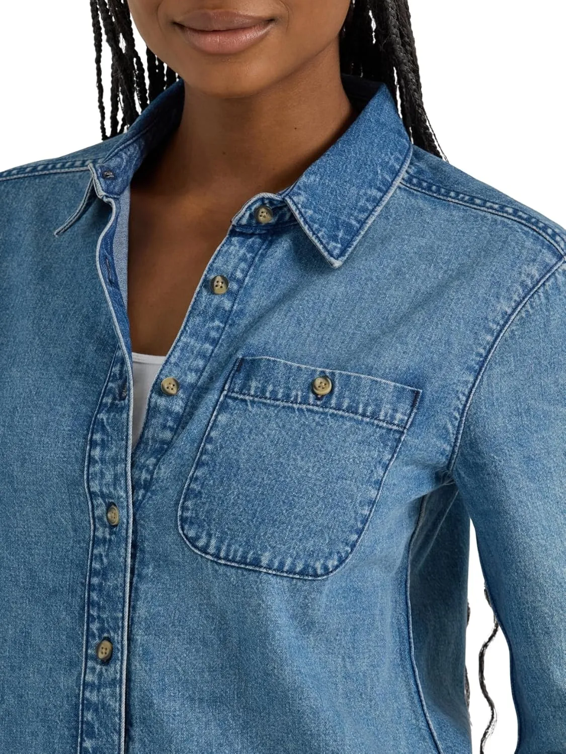 Lee Women's Legendary Long Sleeve All Purpose Button Down Shirt