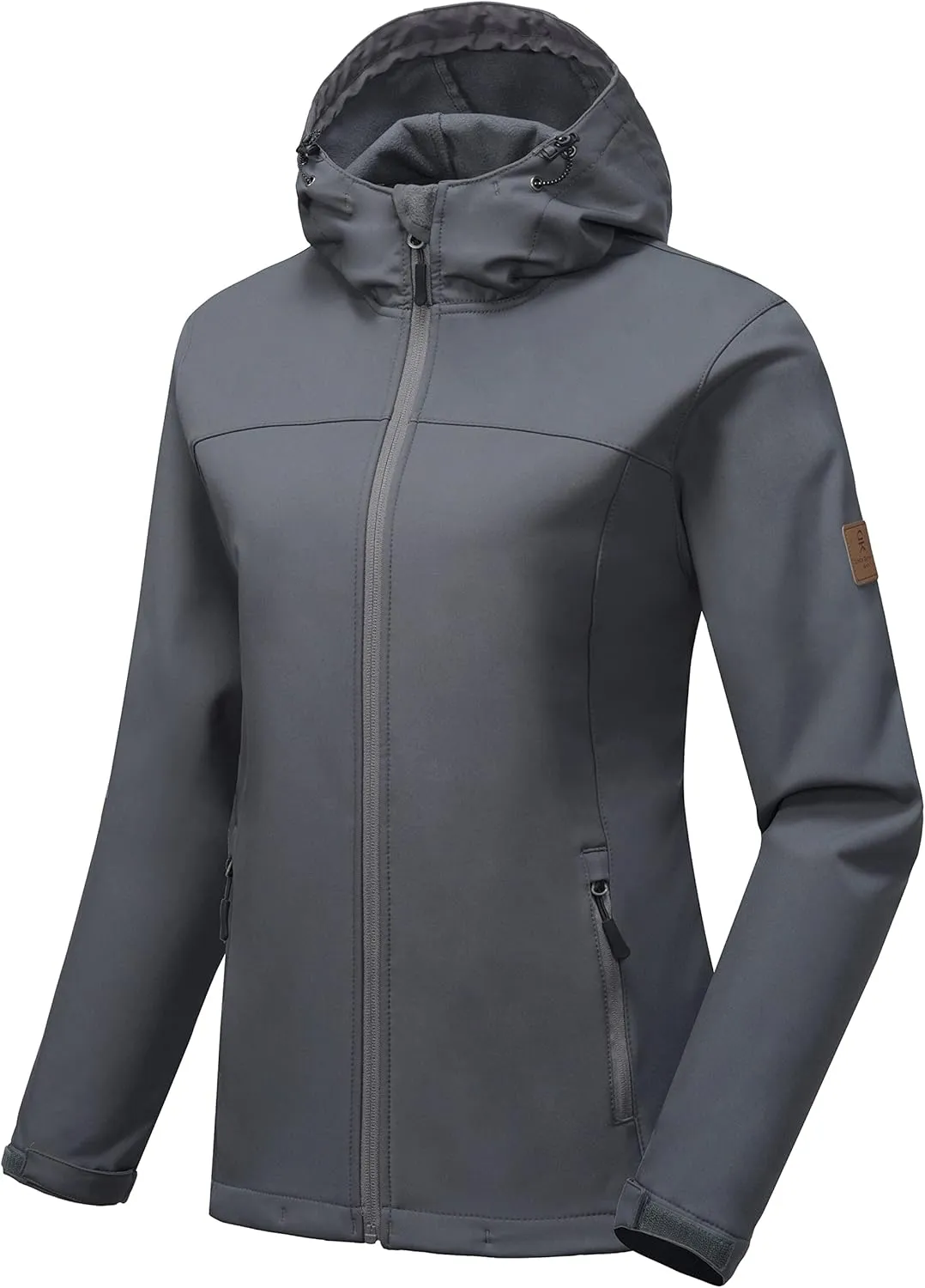 Little Donkey Andy Women's Softshell Jacket Hooded Windproof Fleece Lined Jackets, Lightweight