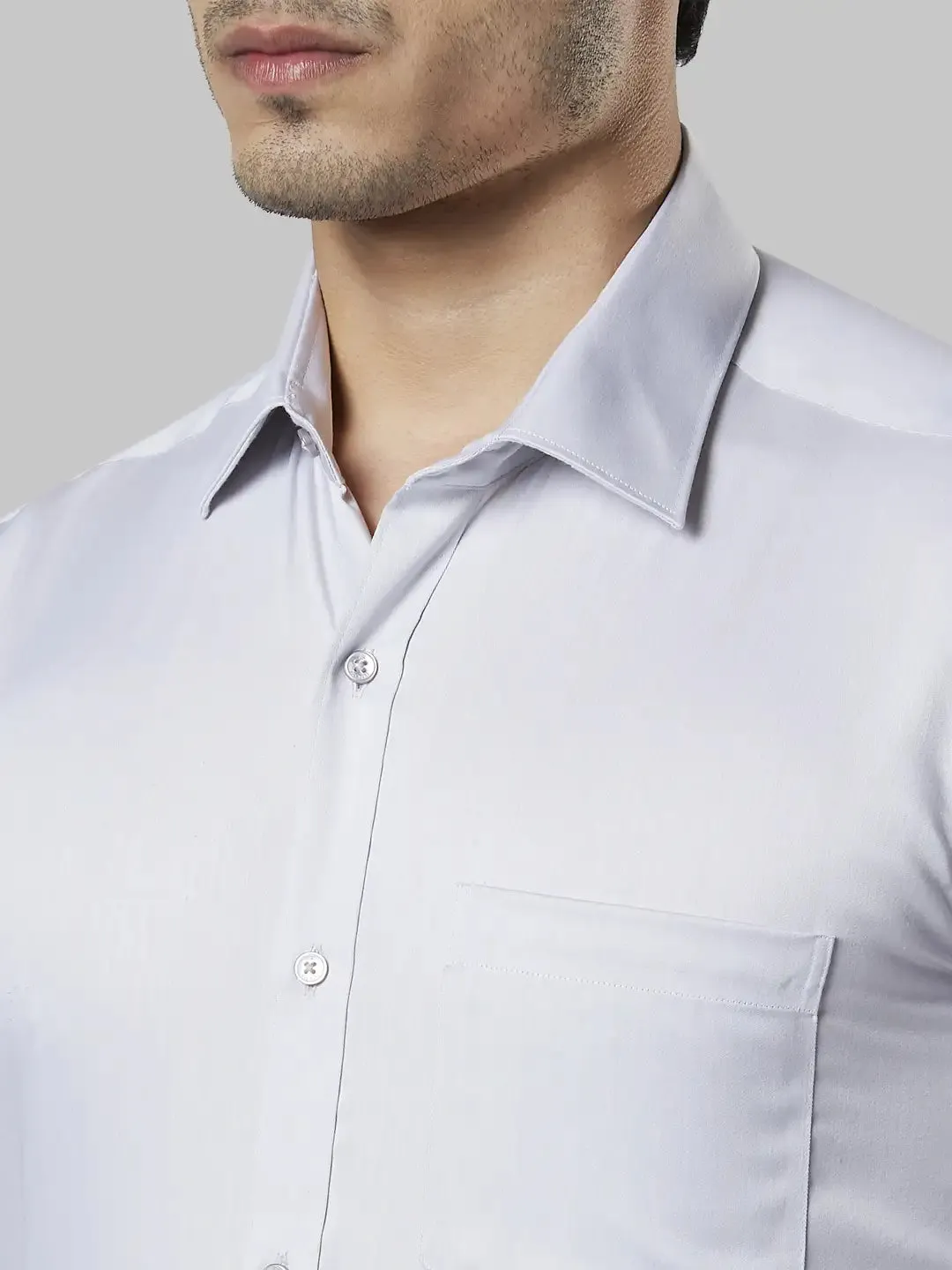 Men Grey Contemporary Fit Cotton Shirts