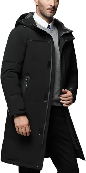 Men Long Duck Down Coats Winter Hooded Casual Down Jackets Male Outdoor Windproof Warm Jackets
