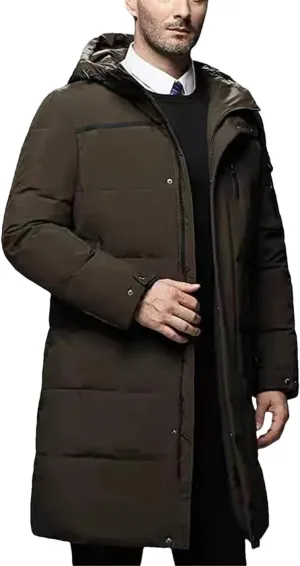 Men Long Duck Down Coats Winter Hooded Casual Down Jackets Male Outdoor Windproof Warm Jackets