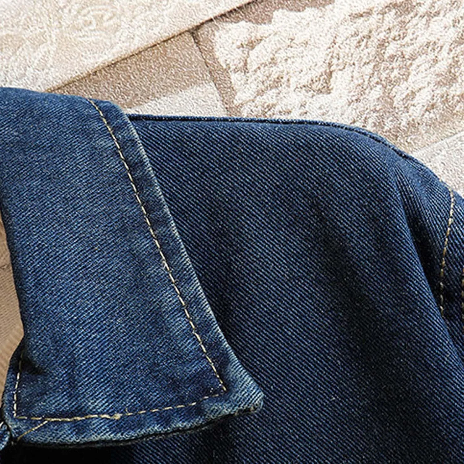 Men's Denim Jackets Winter and Autumn Loose Casual Denim Trench Coat Long Coat