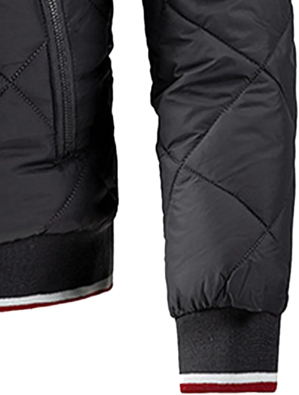 Mens Diamond Quilted Jacket Cotton Sportwear Full Zipper Bomber Coats Lightweight Padded Windbreaker Jackets