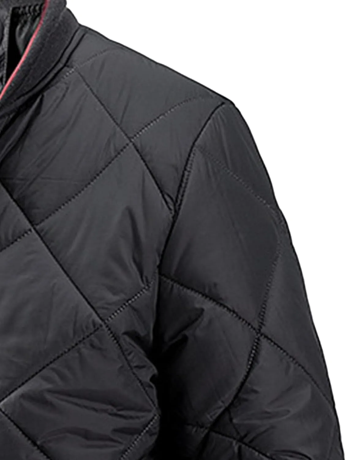 Mens Diamond Quilted Jacket Cotton Sportwear Full Zipper Bomber Coats Lightweight Padded Windbreaker Jackets