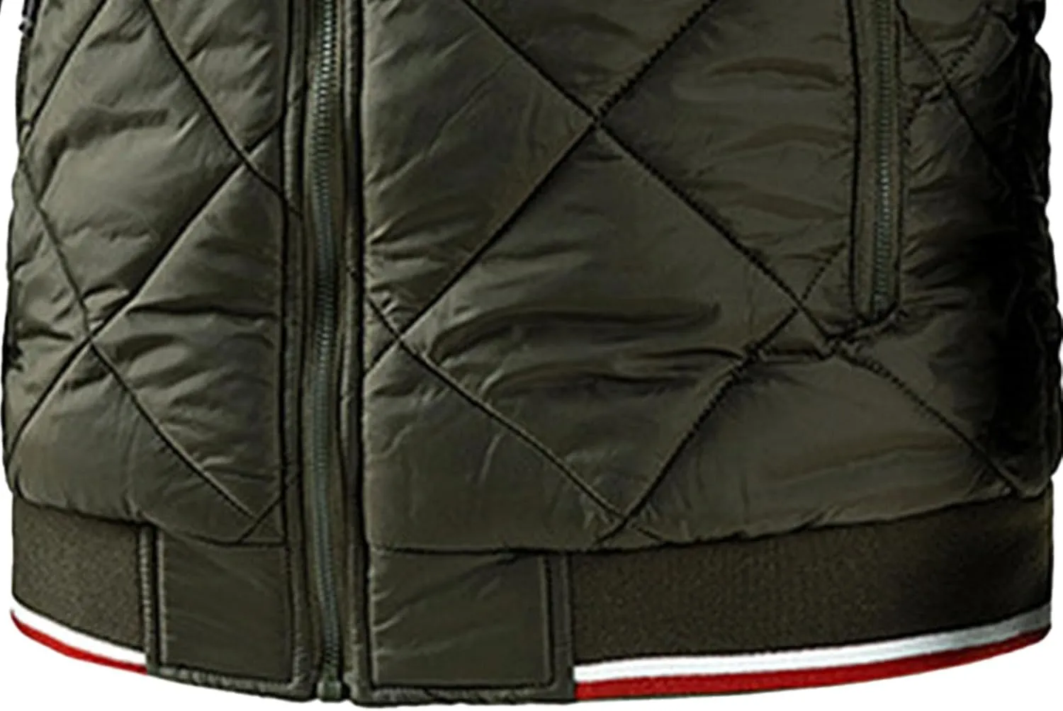 Mens Diamond Quilted Jacket Cotton Sportwear Full Zipper Bomber Coats Lightweight Padded Windbreaker Jackets