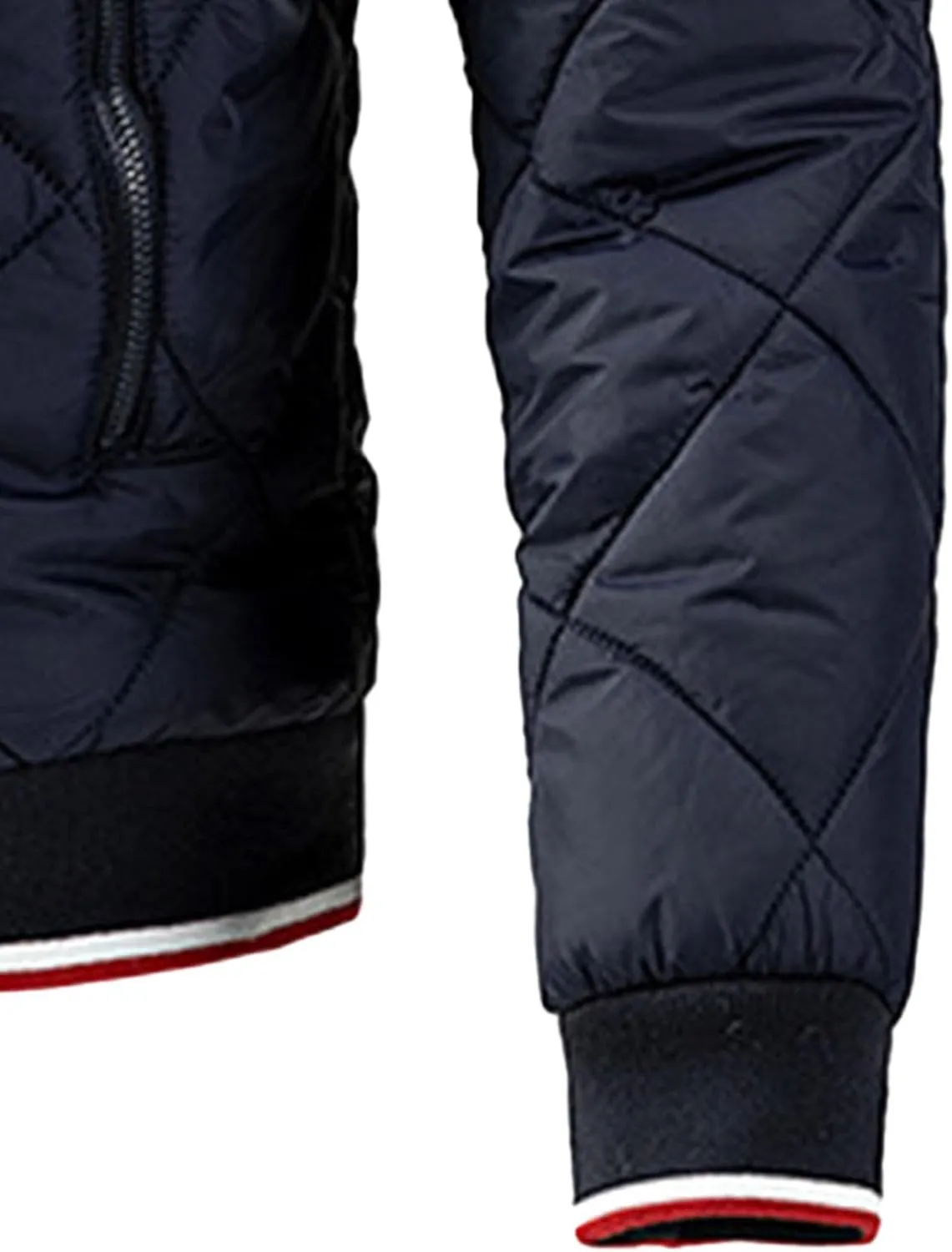 Mens Diamond Quilted Jacket Cotton Sportwear Full Zipper Bomber Coats Lightweight Padded Windbreaker Jackets