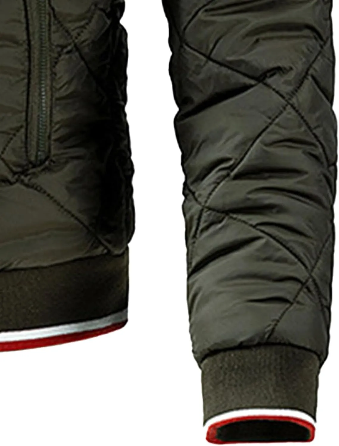 Mens Diamond Quilted Jacket Cotton Sportwear Full Zipper Bomber Coats Lightweight Padded Windbreaker Jackets