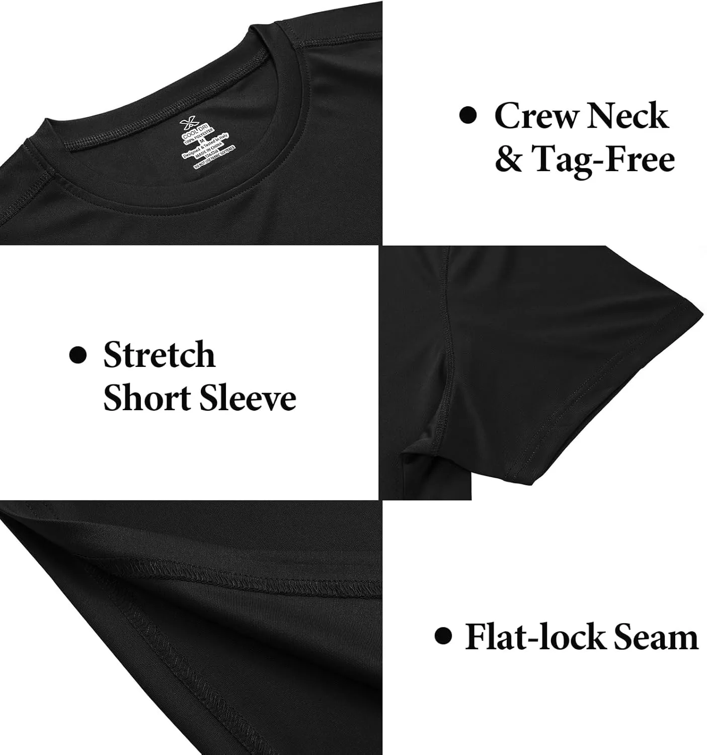 Mens Short Sleeve Outdoor Performance T-Shirt Quick Dry Crew UPF 50  Athletic Running Workout Fishing Top Shirts