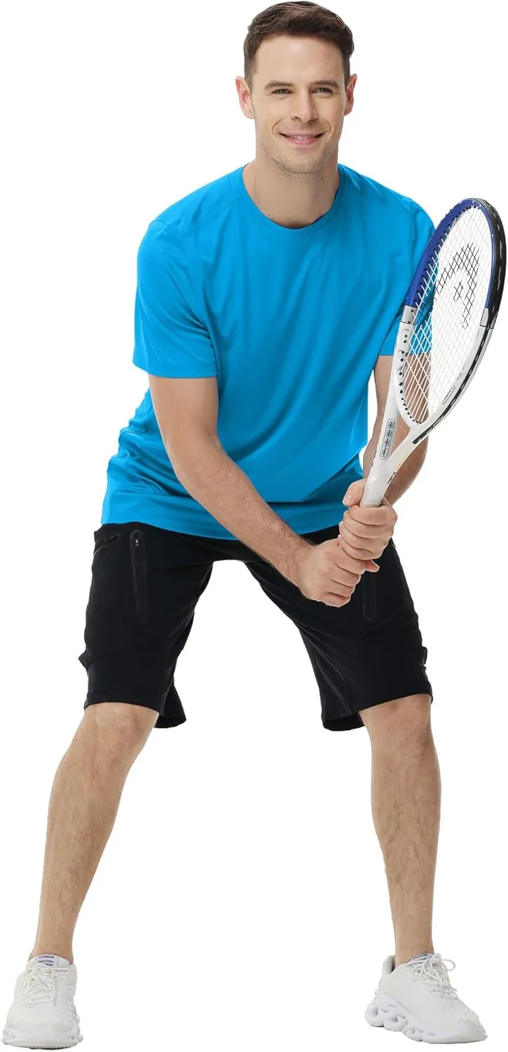 Mens Short Sleeve Outdoor Performance T-Shirt Quick Dry Crew UPF 50  Athletic Running Workout Fishing Top Shirts