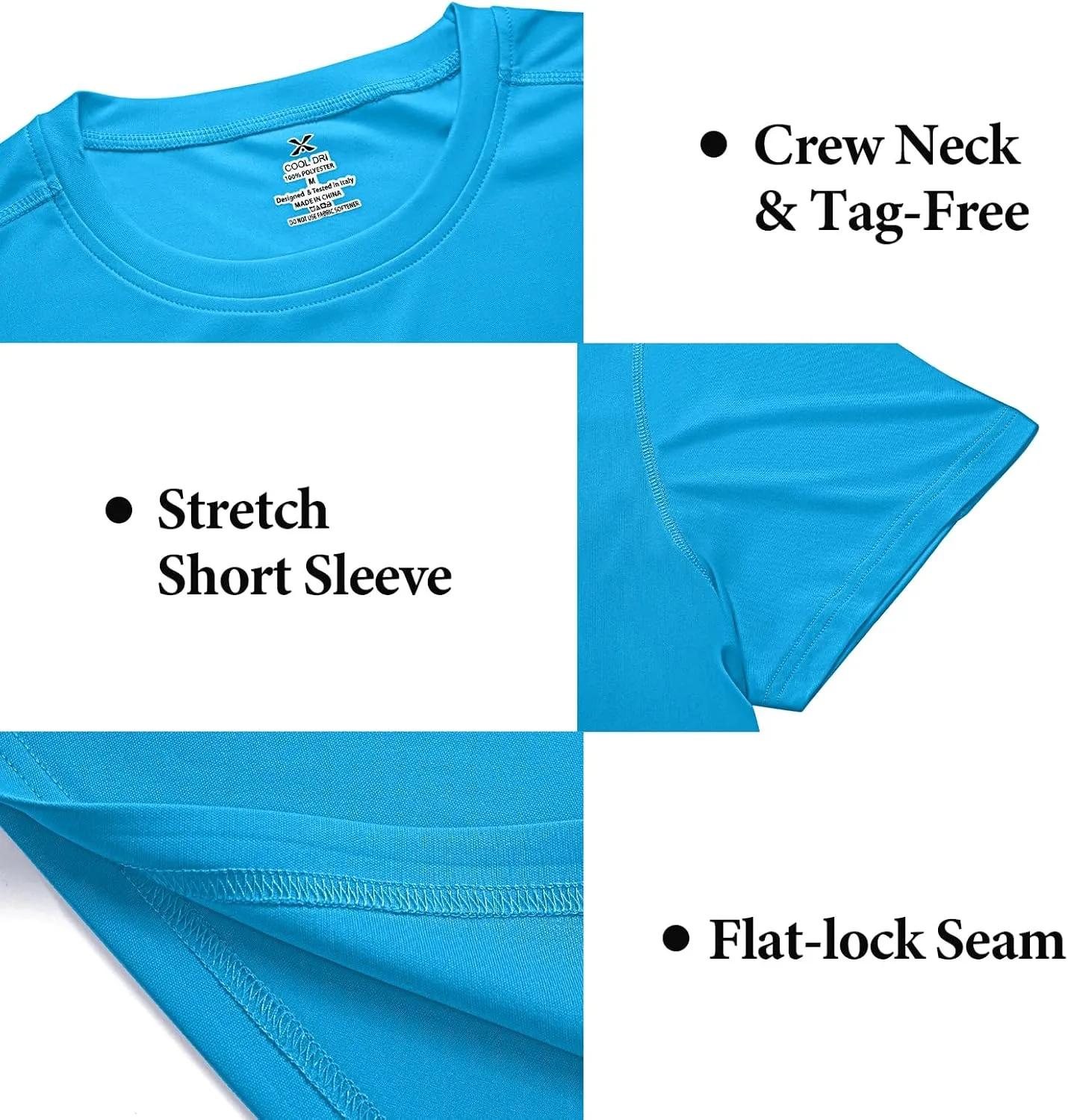 Mens Short Sleeve Outdoor Performance T-Shirt Quick Dry Crew UPF 50  Athletic Running Workout Fishing Top Shirts