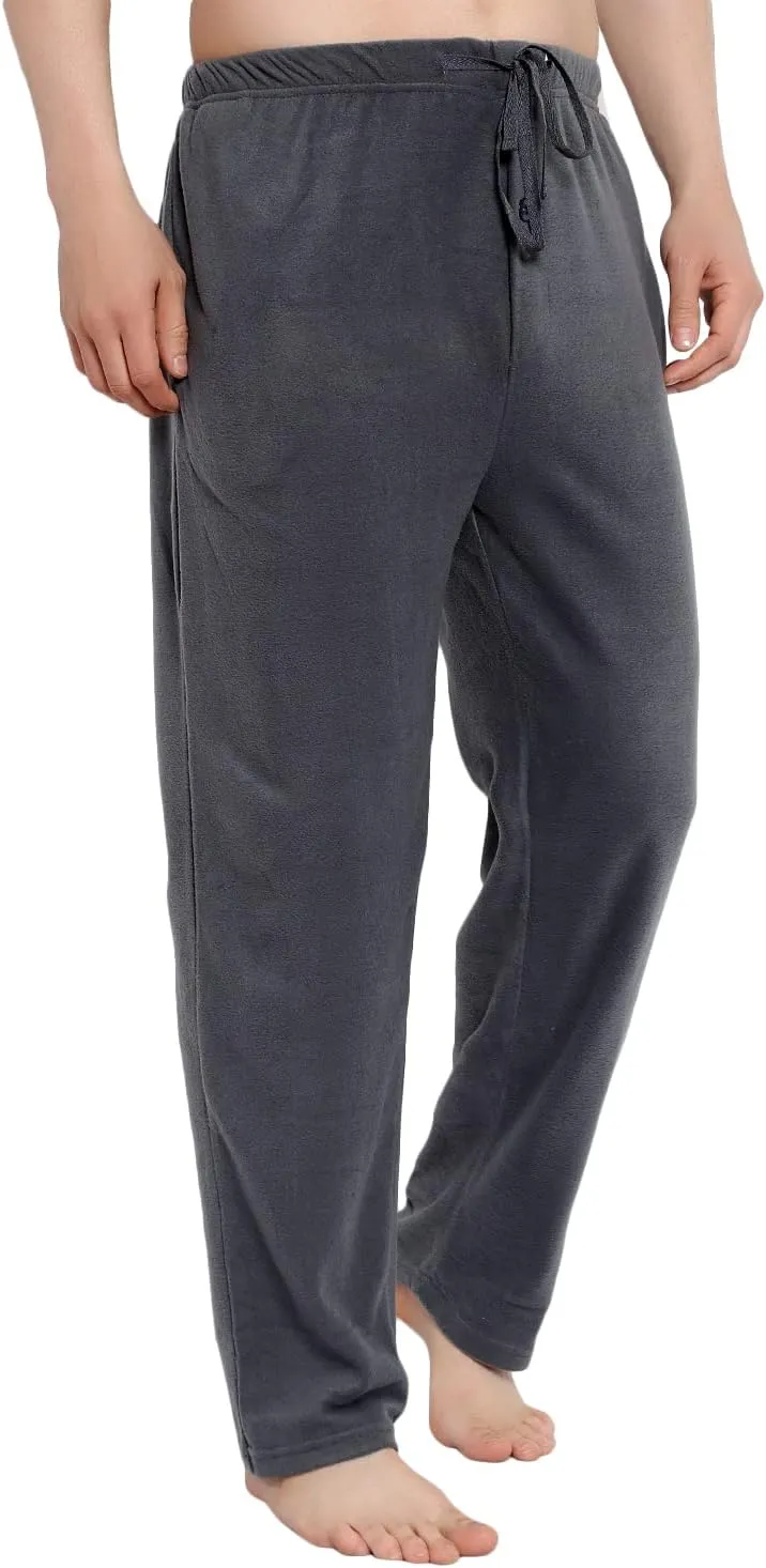 Men's Super Soft Plaid Fleece Pajama Pants - Cozy Lounge Pants with Convenient Pockets