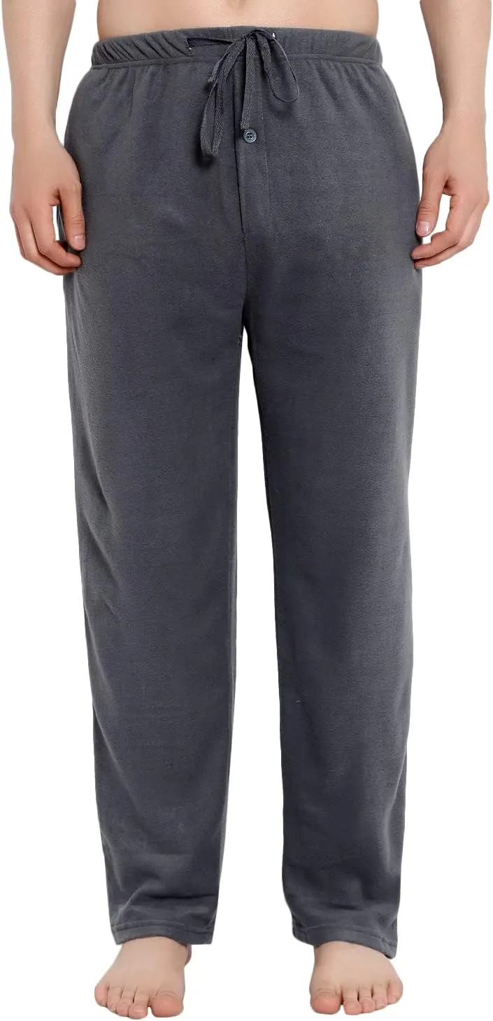 Men's Super Soft Plaid Fleece Pajama Pants - Cozy Lounge Pants with Convenient Pockets