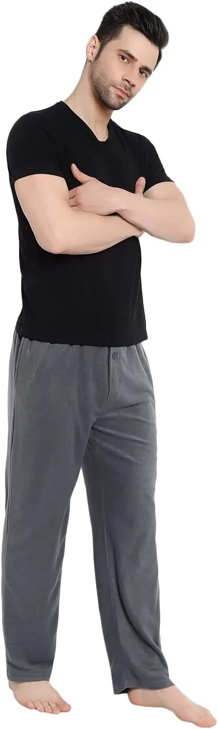 Men's Super Soft Plaid Fleece Pajama Pants - Cozy Lounge Pants with Convenient Pockets