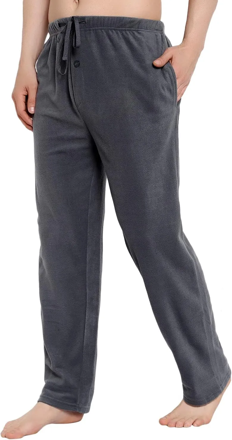 Men's Super Soft Plaid Fleece Pajama Pants - Cozy Lounge Pants with Convenient Pockets