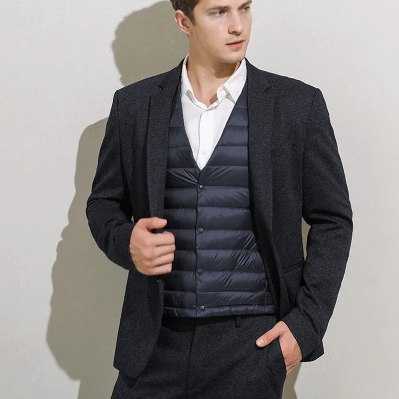 Men's Winter Warm Collarless Lightweight Vest