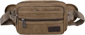 Messenger Bag Vintage Canvas Shoulder Bag for All Purpose Use Waist Bags Outdoor Sport Fanny Pack (Brown, One Size)