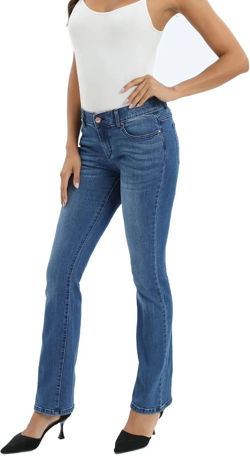 MetHera Women's Le Mel Classic Stretch Curvy Bootcut Jeans
