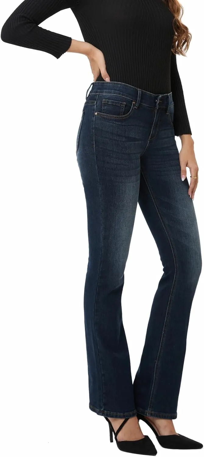 MetHera Women's Le Mel Classic Stretch Curvy Bootcut Jeans