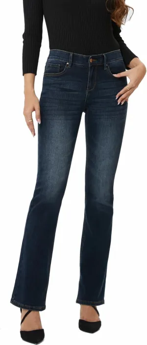 MetHera Women's Le Mel Classic Stretch Curvy Bootcut Jeans
