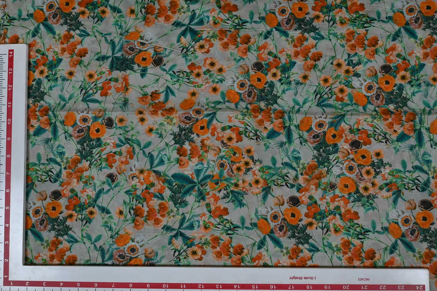 Multicolor Floral Printed Sushi Voile Viscose Cotton Blend Fabric