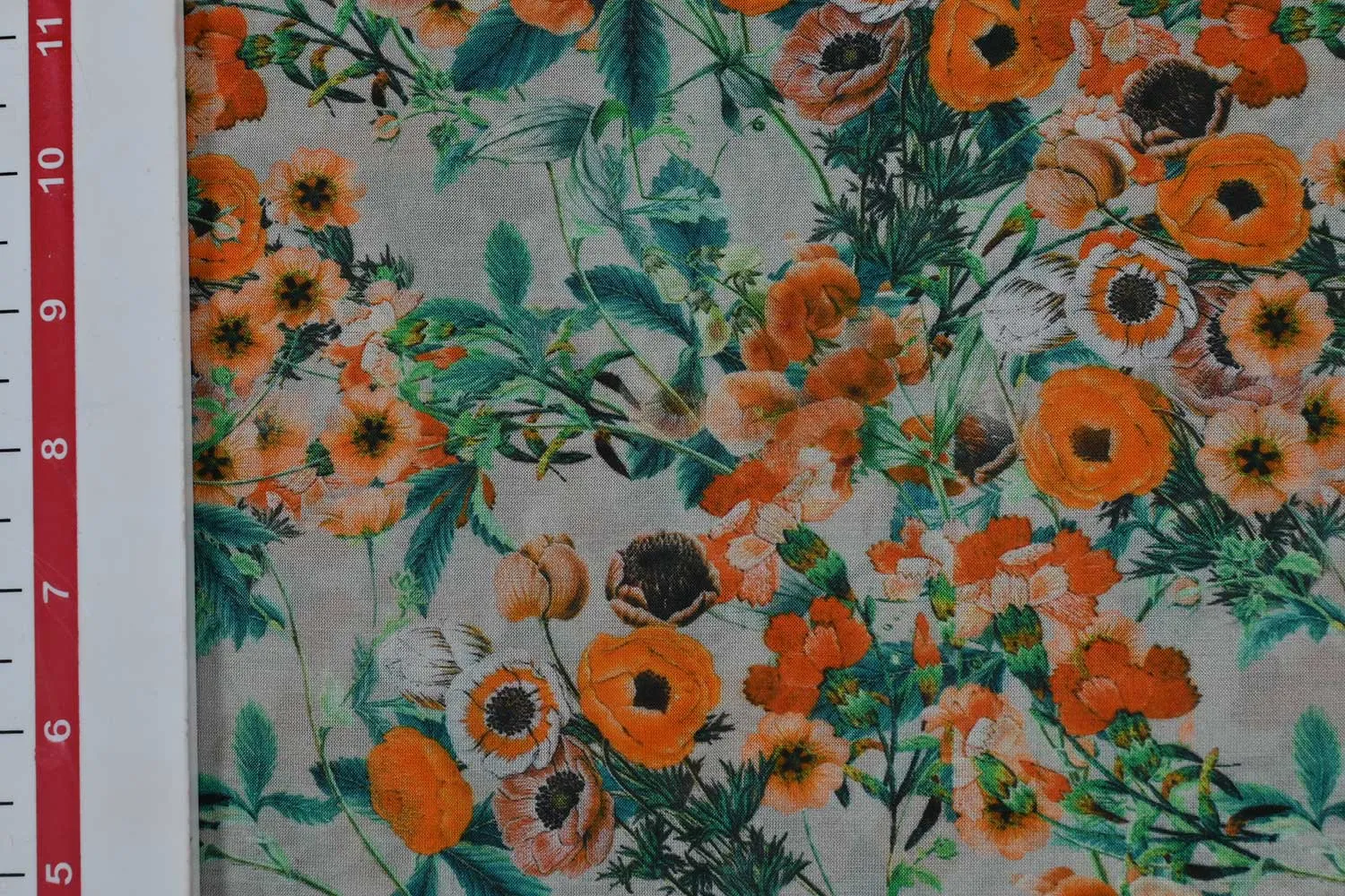 Multicolor Floral Printed Sushi Voile Viscose Cotton Blend Fabric