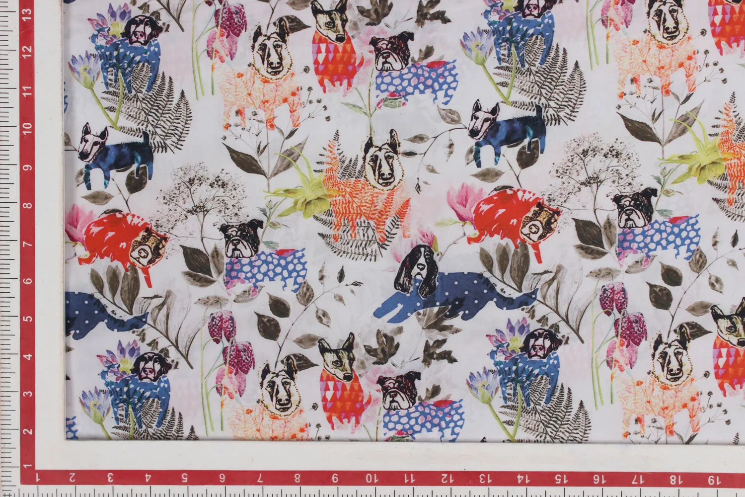 Multicolour Objects Cotton Poplin Fabric
