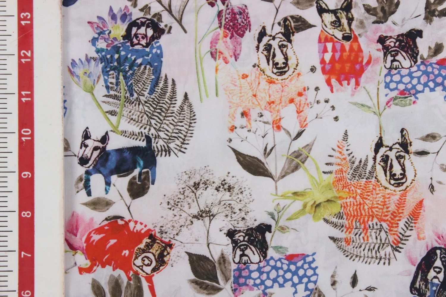 Multicolour Objects Cotton Poplin Fabric
