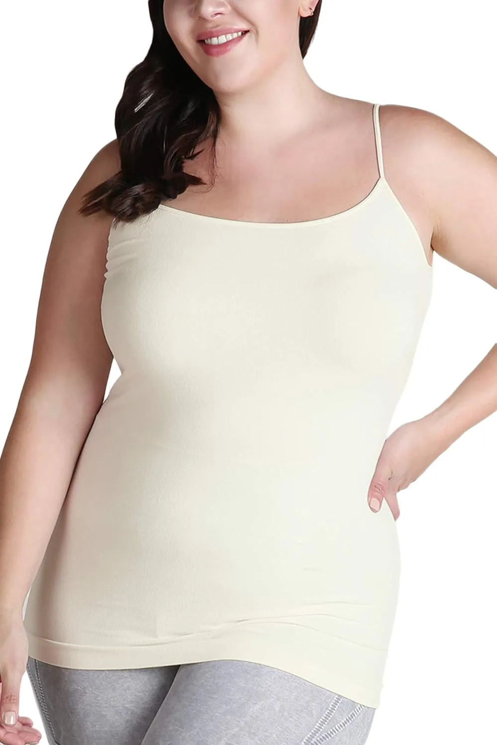 NIKIBIKI Women Seamless Premium Classic Camisole, Made in U.S.A, Plus Size