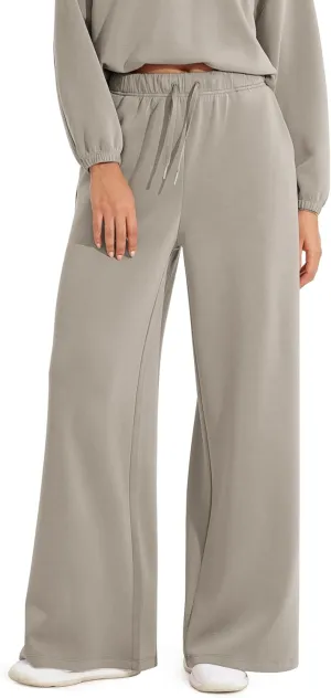 ODODOS Women's Modal Soft Extra Wide Leg Pants with Pockets Drawstring High Waist Pull-On Casual Pants