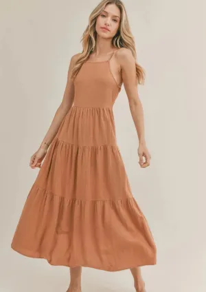 Out West Tiered Maxi Dress | Tan