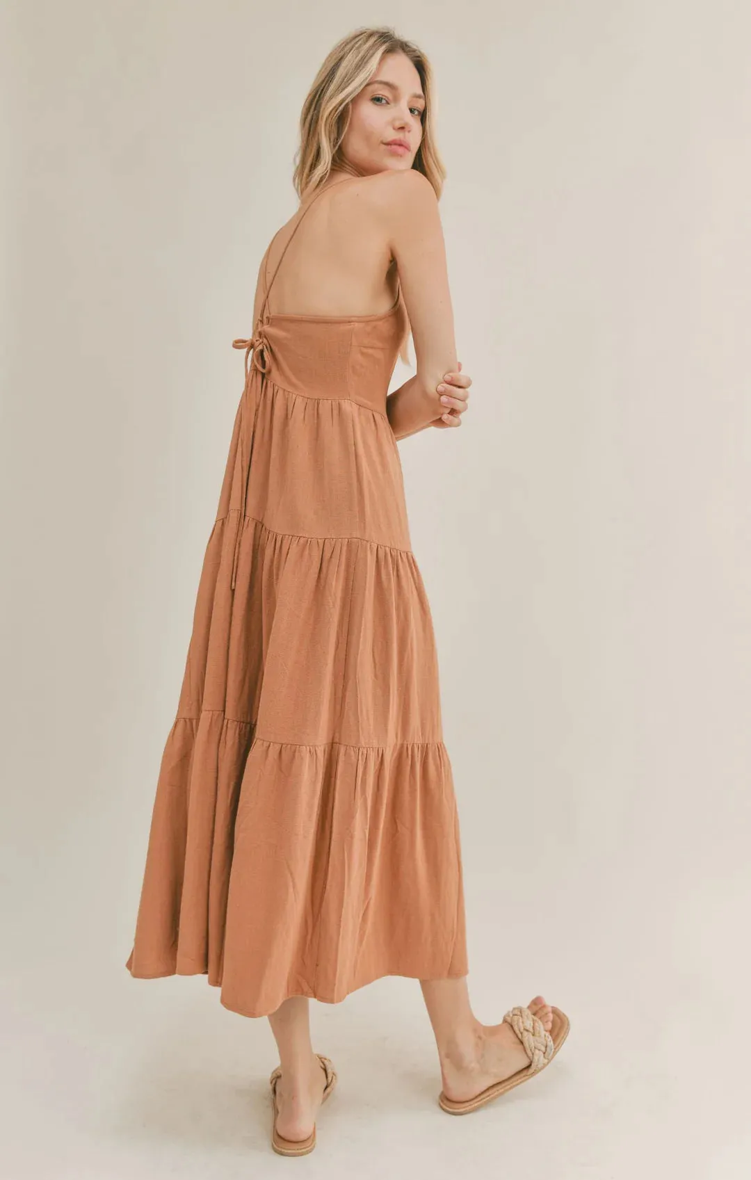 Out West Tiered Maxi Dress | Tan