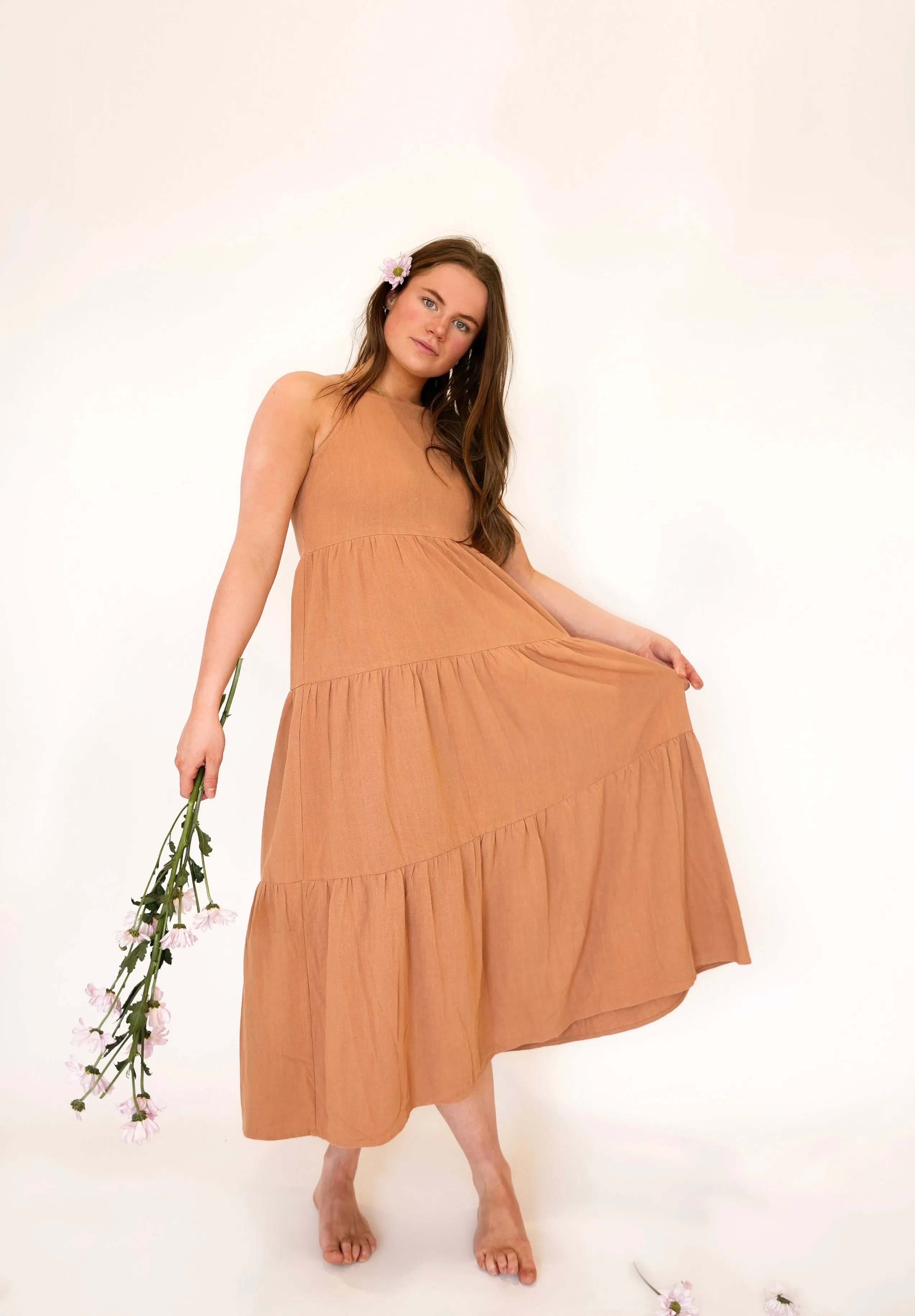 Out West Tiered Maxi Dress | Tan