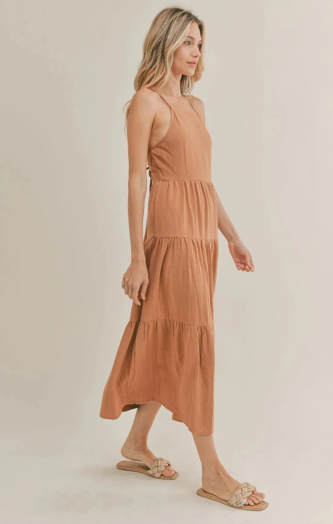 Out West Tiered Maxi Dress | Tan