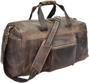 Oversized Mens Leather Weekender Waterproof Carry On Duffel All-Purpose Travel Design Overnight Weekend Bag
